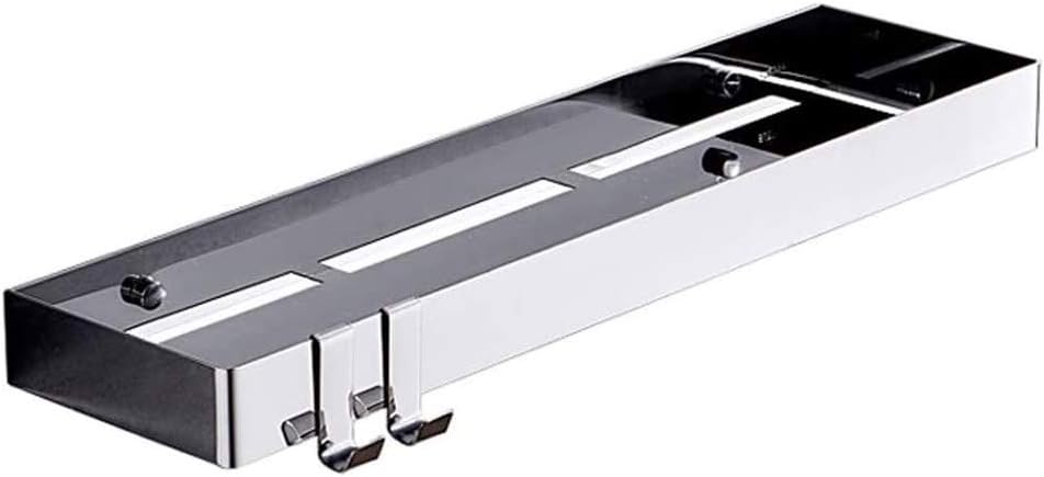 Aluminum Bathroom Stainless Steel Shelf, Bathroom Shelf, Rectangular 1 Layer Super Thick Silver Sandblasted Wall-Mounted(60cm)