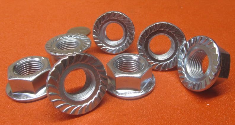 Grade 2 Zinc Plated Steel Serrated Flange Hex Nuts RH 5/8"-18 Thread x 15/16" W x 9/16" H 20 Pcs