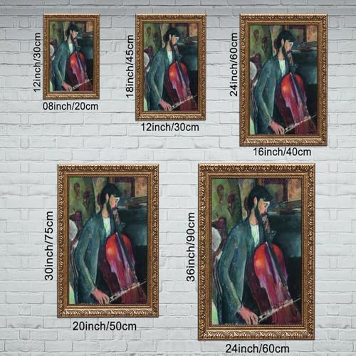 Impression sur toile The Cellist Modigliani cadre 40x60 cm - 2