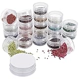 Handi Stitch 16.000 Cuentas de Cristal Pequeñas con 36 m de Cordel Elástico de 0,8 mm - Bolitas para Hacer Collares 2mm Plateadas por Dentro – Espaciador 20 Colores para Hacer Brazaletes, Manualidades