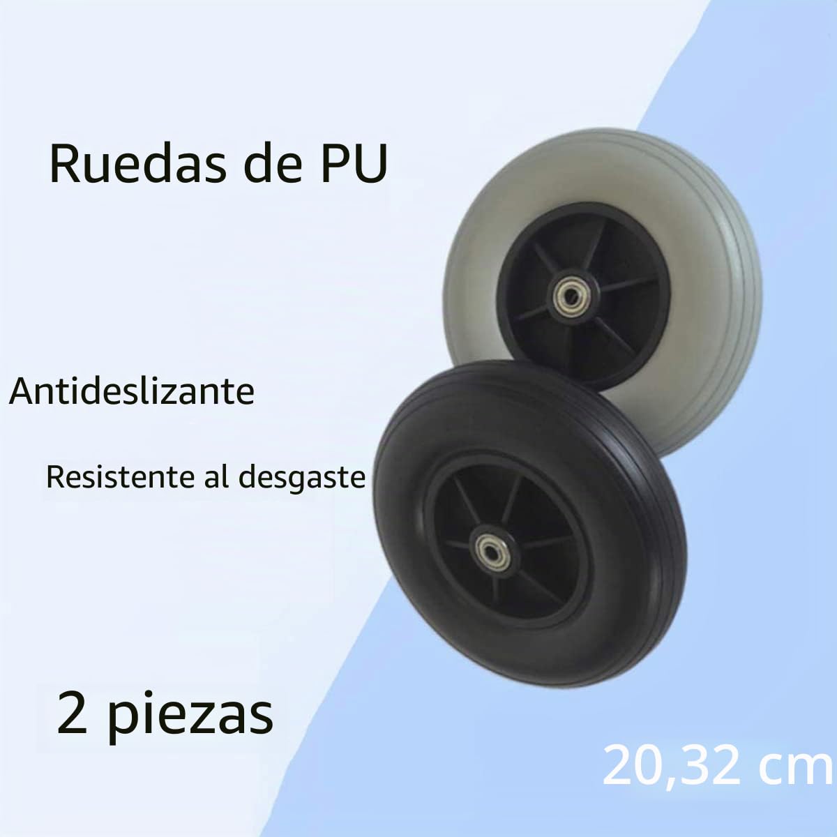 Paquete De 2 Ruedas Giratorias para Silla De Ruedas, Neumático Sólido De PU, Resistente, Antidesgaste, para Reemplazo De Rueda De Silla De Ruedas Eléctrica, 200 X 50 Mm