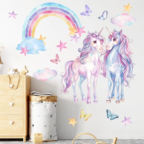 Vinilos Decorativos Mfault Unicorn Arcoíris para Pared miniatura 3