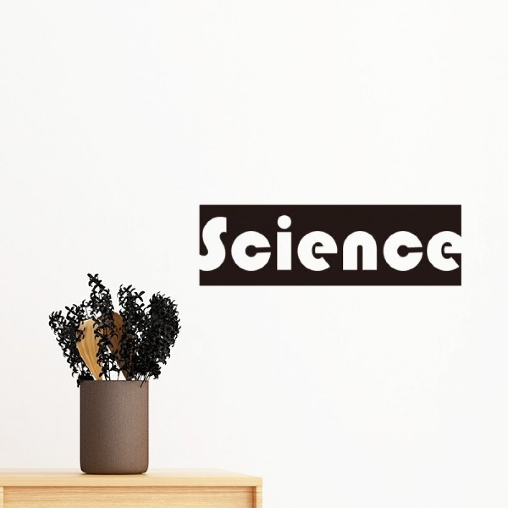 Wall sticker amovible cours et science 100cm noir pour décoration pédagogique de chambre ado