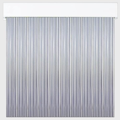 Cortinas Exterior de Cinta para Puertas | Plástico PVC y Barra Aluminio tamaños | PERTONI TENDE (Transparente, Ancho 90cm x 230cm Alto)