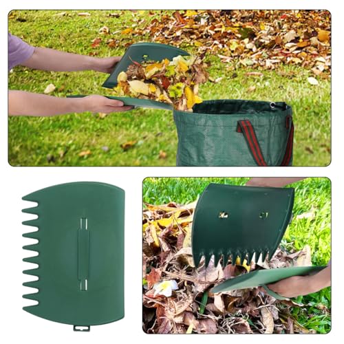 2 piezas rastrillos manuales para hojas, herramienta ligera para jardín miniatura 4