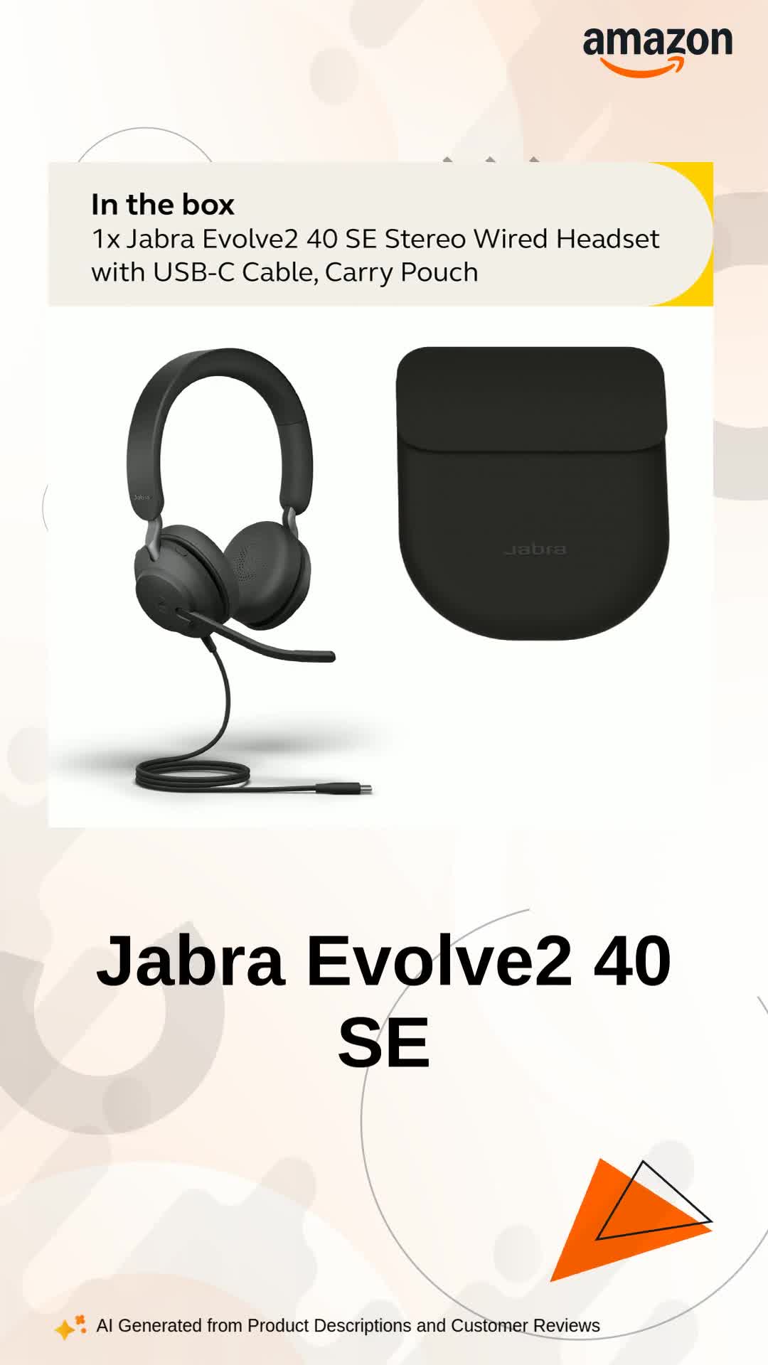 Jabra Evolve2 40 SE Wired Stereo Noise-Cancelling Headset