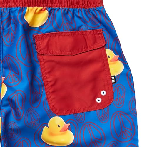 NEFF Men's Blue Ducky Peace Sign Daily Hot Tub Board Shorts for Swimming (Blue Ducky Peace Sign, Large)4