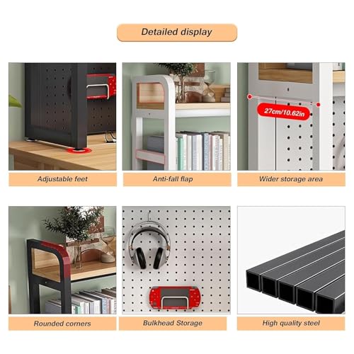 Bibliothèque de bureau pour bureau d'ordinateur et rangement or
