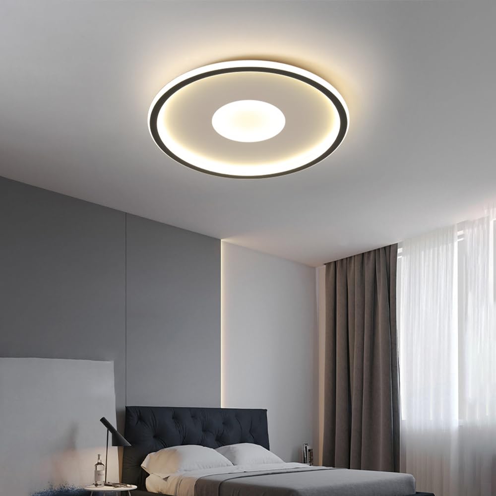 Okrągła Sufitowa Led Do Sypialni, Ultracienka Wewnętrzna, Nowoczesna Sufitowa W Stylu Nordyckim Z Akrylowym Kloszem, Sufitowa Do Salonu, Jadalni, Pralni, Metalowa/K6000K/50 Cm