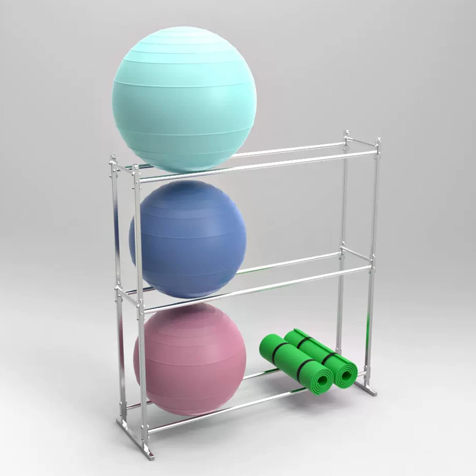 Palline per la casa, Scuola, espositore per Palline da Yoga, Supporto autoportante per Palline da Yoga, Supporto in Metallo Argentato per espositore di Palline da Yoga, Organizer per Palline