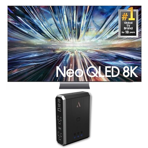 Image of Samsung QN75QN900DFXZA 75 Inch Class QN900D Neo QLED 8K Smart TV with an Austere 7S-PS4-US1 4-Outlet Power with Omniport USB (2024)