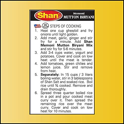 Shan Memoni Mutton Biryani Masala 2.11 oz (60g) - Gujarati Style Biryani Spice Mix for Authentic Mutton Pilaf - Biryani Masala Powder for Indian Spices Lovers – Airtight Box (Pack of 3)