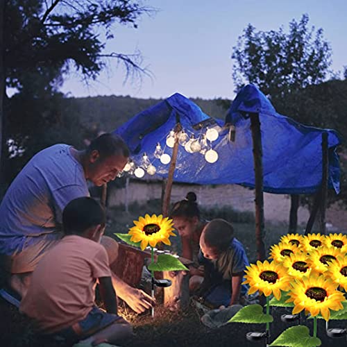 Forlivese Solar Powered Sunflower Lights, Outdoor Decorative Garden Stakes, Solar Led Pathway Decor Lights, Solar Flowers, For Garden Patio Lawn Yard Porch Walkway(2 Pack) #TOP4