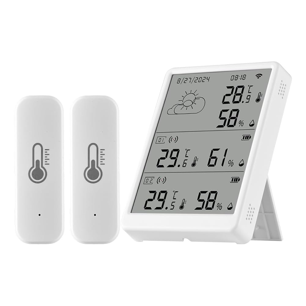 WiFi inteligentny monitor wilgotności temperatury z czujnikiem aplikacja zdalne sterowanie cyfrowy czujnik wilgotności temperatury sterowanie głosem
