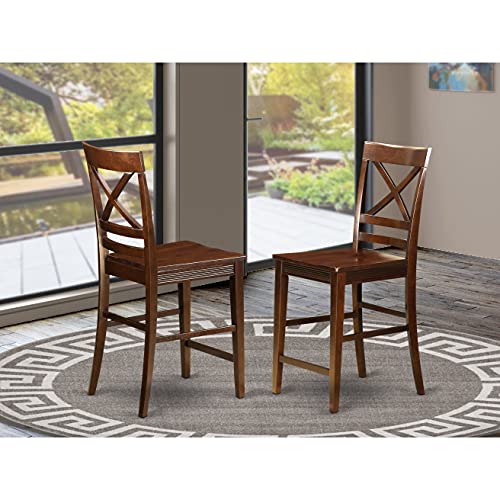 East West Furniture Qus-Whi-W Dining Chairs, Buttermilk & Cherry #TOP4