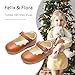 Felix & Flora Girls Toddler Little Ballet Shoes Size 7 - Flower Girls Mary Jane Flats Dress Shoes Party Wedding(Brown,7 Toddler)