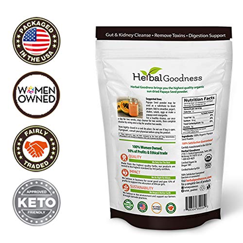 Papaya Seed Powder 100 Pure USDA Organic NonGMO Verified Kosher
