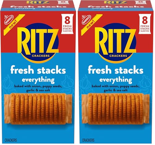 Image of RITZ Fresh Stacks Everything Crackers, Travel Snacks, 11.8 oz (8 Multi Snack Packs)(Pack of 2)