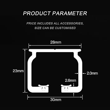 Curtain Tracks, Sturdy Aluminium Curtain Tracks for Privacy, Curtain Tracks In Sizes From 0.5 M to 8 M, Living Room Curtain Tracks, Shower Ceiling Track Systems(1m(3.3ft))