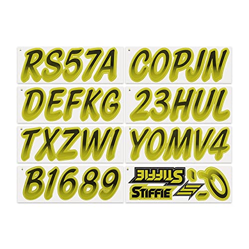 Image of STIFFIE Whipline Black /Jade 3 inch Boat & PWC Registration Decals • Numbers Letters Stickers