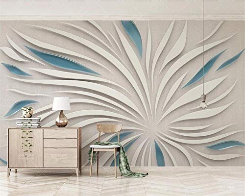 Angepasste moderne dreidimensionale abstrakte weiße Blütenblatt TV Hintergrund Papel de Parede Tapete - 200x140cm/79"x 55