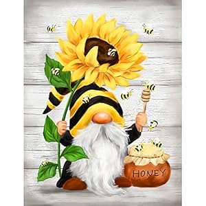 NAIMOER Gnomes Sonnenblumen Diamant Painting Set