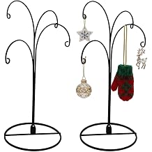 HOHIYA Christmas Decoration Display Stand Dog Cat Hanging Hook Black Glass Ball