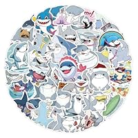 53Pcs Cartoon Ocean Shark Stickers, Cute Shark Aesthetic Decals, Waterproof Vinyl Stickers for Laptops Water Bottles Kids Teens Journal Scrapbooking