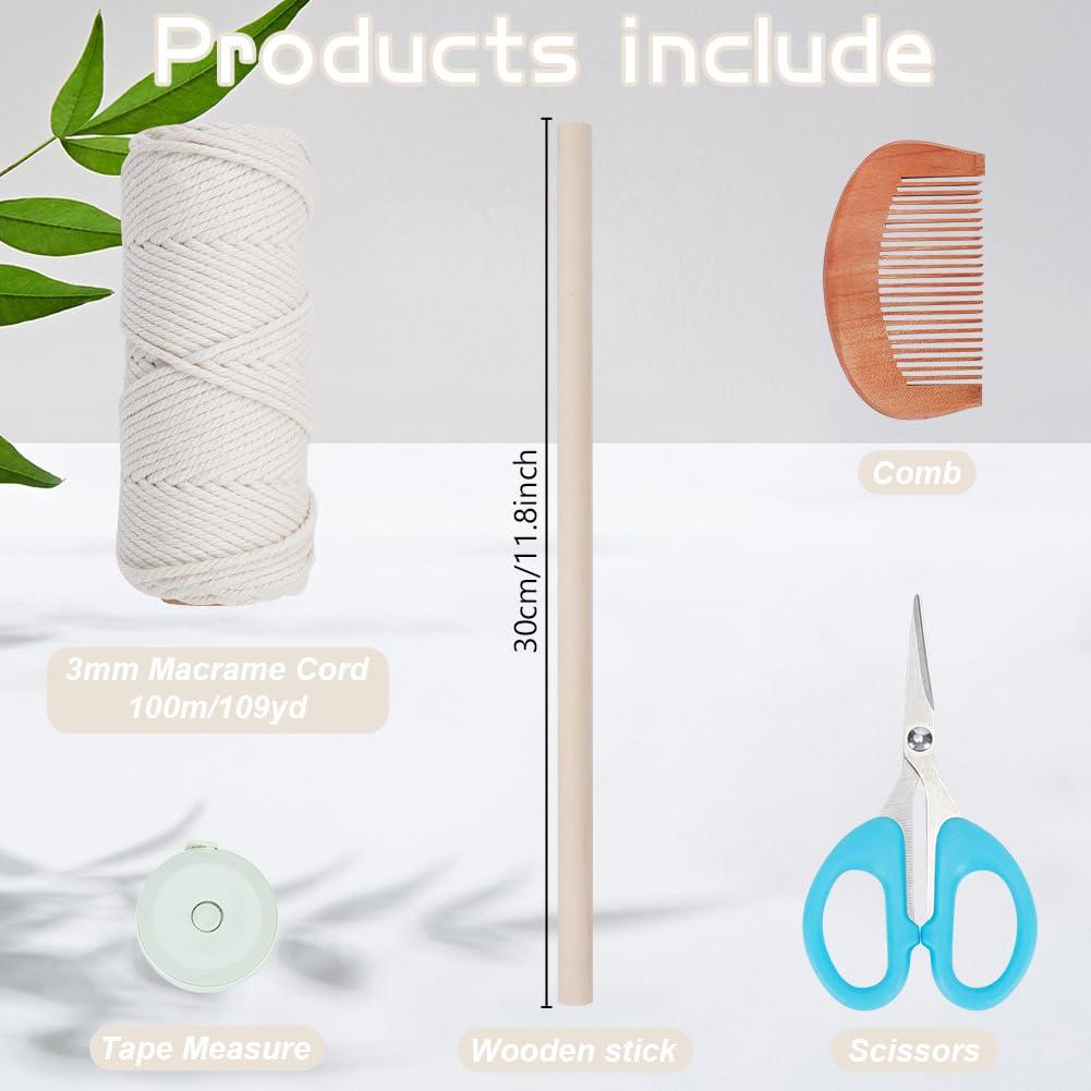 FREEBLOSS Set Macramé Feuille Kit Feuille Macramé Kit de Suspension Murale Macramé Feuille Frangé Macramé Feuille Blanches Kits de Macramé pour Débutants Tapisserie de Feuilles de Macramé