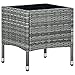Produktbild vidaXL Gartentisch Beistelltisch Gartenmöbel Tisch Balkontisch Loungetisch Couchtisch Kaffeetisch Terrassentisch Grau 40x40x45cm Poly Rattan
