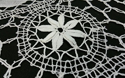 Handmade Crochet Lace Dollies / Oval Runner White Vintage Butterfly Pattern Set Of Two #TOP1