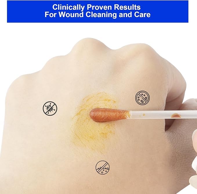 100 Sticks Iodine Swabs Povidone Iodine Swabsticks - Wound Care First Aid Supplies with Povidone Iodine Solution, Individually Wrapped in Reusable Plastic Case - Image 4