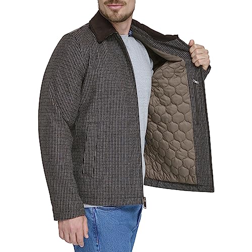 Image of DOCKERS Men's Wool Blend Zip Up Jacket With Quilted Bib