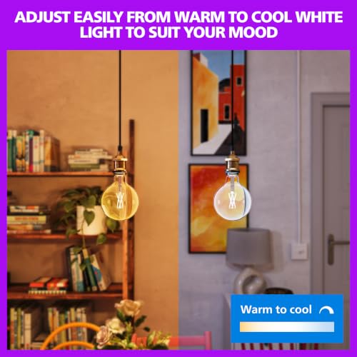 Philips Smart Lighting, LED RGB Filament G95 Light Bulb, E27 Base - Image 5
