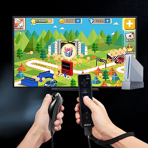 Modeslab 2 Pack Wii Remote And Nunchuck Controller, Replacement Game Gamepad Joystick With Motion Plus Compatible With Wii Wii U (Black) #TOP6