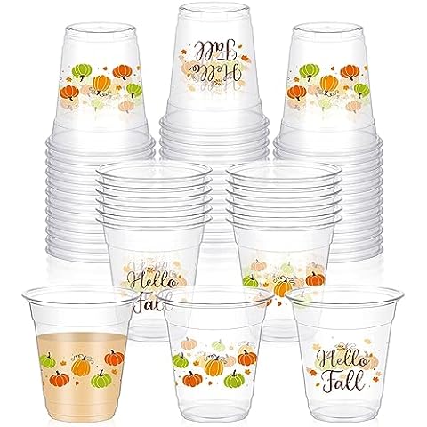 Yaomiao 50 Pcs Autumn Party Cups Cover