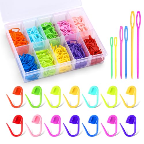 LUNARM 200 Pcs Stitch Markers for Crocheting, 10...