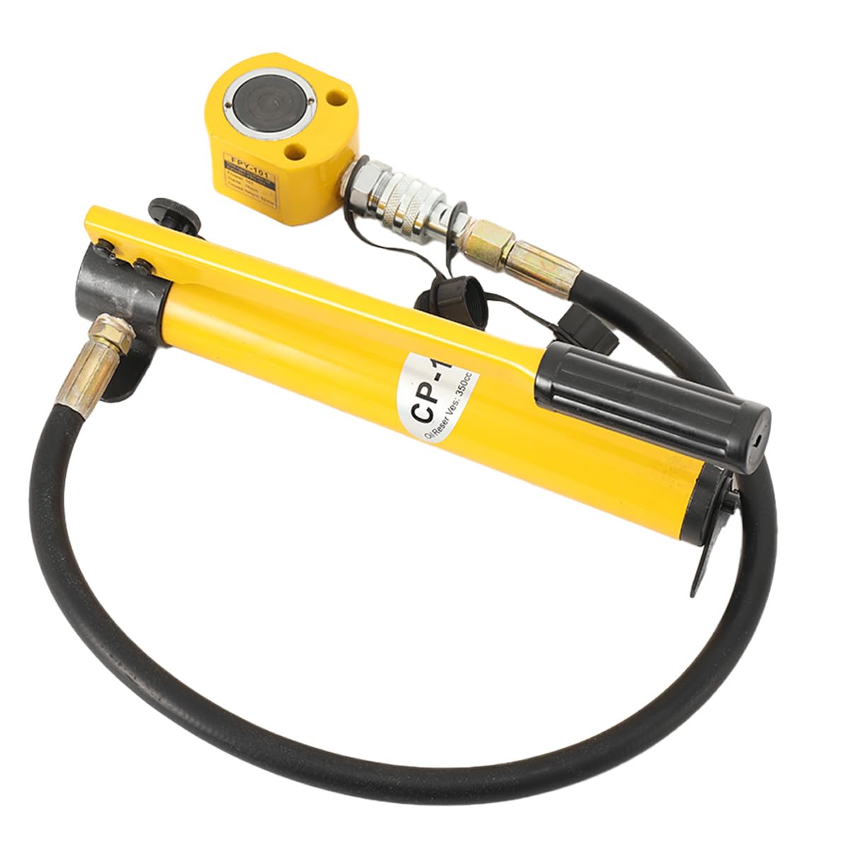 Hydraulikzylinder 10T, mit Handpumpe CP-180, 10mm Hub, FPY-10T Flachzylinder, 350cc Öltank, 60 MPa maximaler Druck, Manuelles Hydraulikheber Kit für Maschinenbau, Brücken und Werkstatt