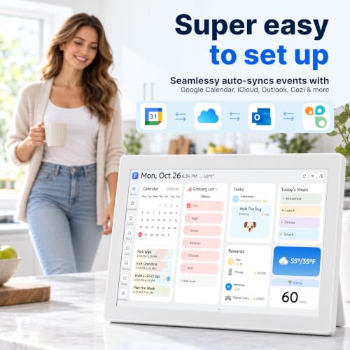 Image of 10.1 inch Touchscreen Digital Calendar & Family Planner White