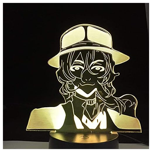 Bungo str & ouml; dogs LED night light Nakahara Chuuya for bedroom decor gift for bright night sky anime Waifu 3D light Nakahara Chuuya