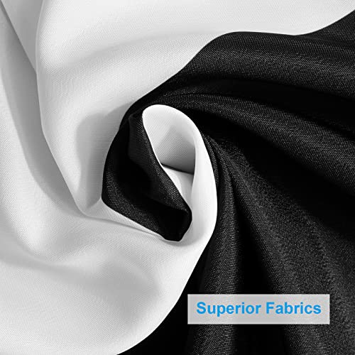 Image of AmazerBath Black and White Shower Curtain Cloth, Striped Shower Curtain Fabric with 2 Heavy Stones, 72 inch W x 72 inch H