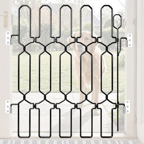 Barriere escalier, barrière de sécurité sans perçage, barrière de securite pour Chien intérieure, matériau métallique, Pliable et Extensible,...