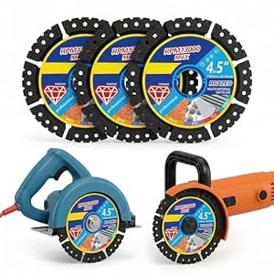 QLK 3Pcs 115mm Diamond Cutting Discs, Multi-Purpose Angle Grinder Blades