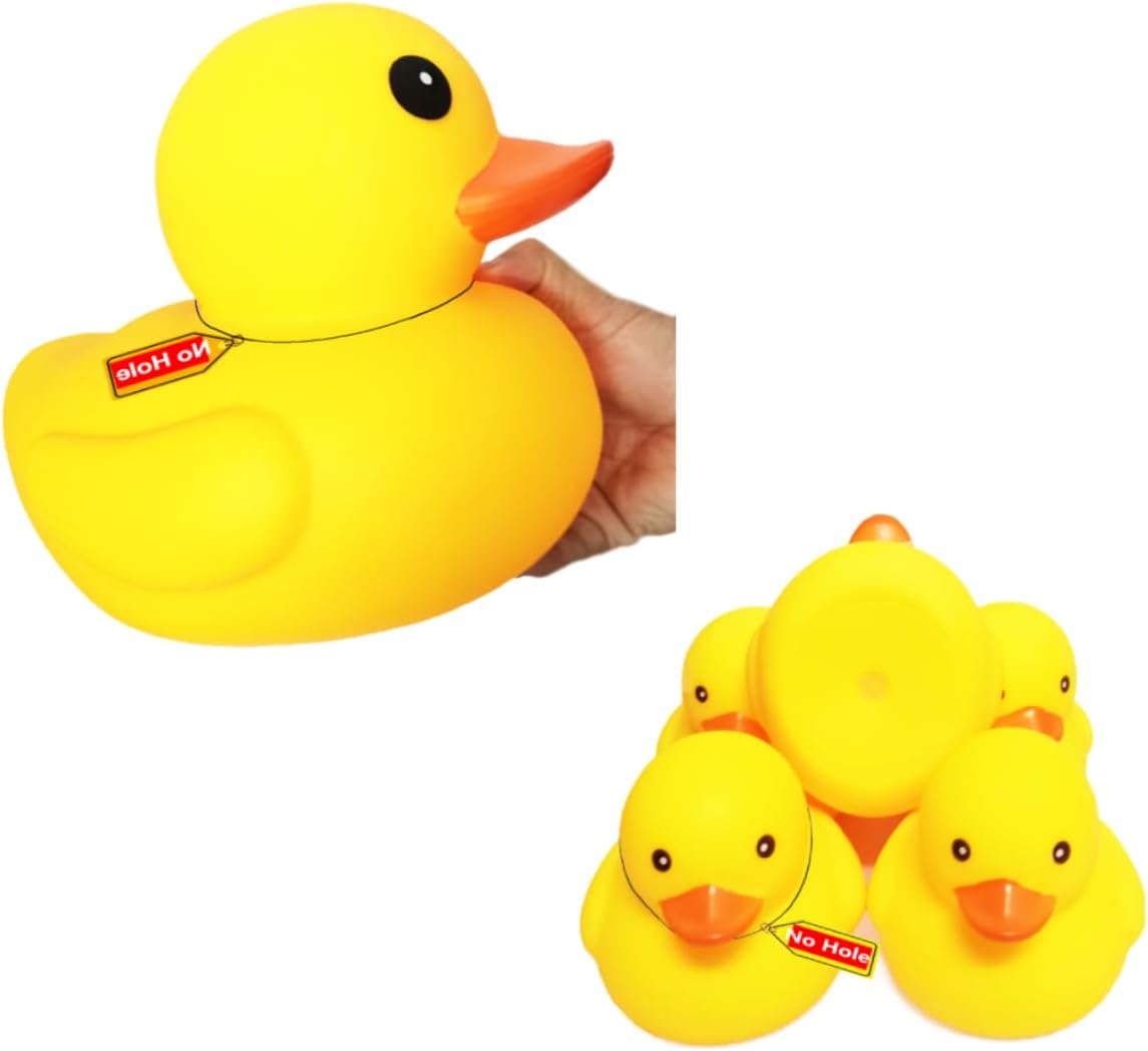 Rubber Duck No Hole, Mold Free Rubber Duck Without Hole, Waterproof Bath Toy for Kids, Pool, Birthday Party Favor & Home Bathroom Decor