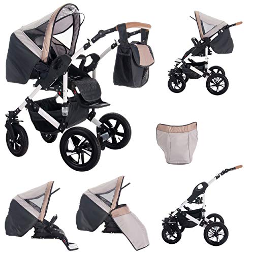 Bebebi myVARIO | 3 in 1 Kombi Kinderwagen Set | Luftreifen | Farbe: myHoney