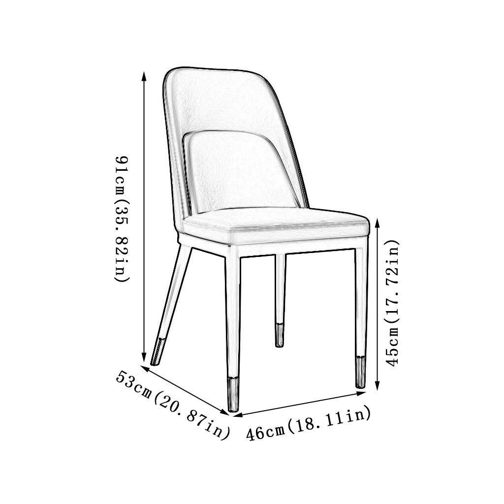 SJIALEN 6pcs Metal Legs Living Room Chair,Living Room Bedroom Kitchen Counter Lounge for Dining Chairs Lounge Chair Kitchen Chair (Color : Coffee)