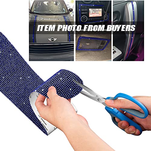 Image of eing Bling Car Door Anti-Kick Pad Crystal Door Protective Pad Universal Anti-Kick Dirty Stickers Anti-Collision Stickers,4 Pack /Set(2 Pack for Front Door and 2 Pack for Back Seat Door),Deep Blue