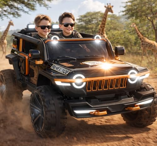 Image of KAWAII KIDS Battery Operated 4x4 Electric Car for Kids, 2-Seater Ride-On SUV with Parent Remote Control, Bluetooth, USB Music, Rechargeable Battery, Kids Ride-On Car Age 1-10 Years