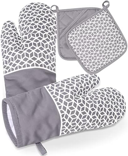 Ensemble De Gants De Cuisine Et Maniques En Silicone Antidérapants Pour