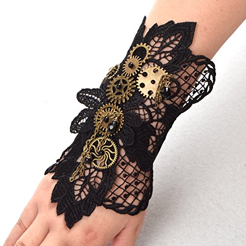 BLESSUME Steampunk Lace Cuff Bracelet3